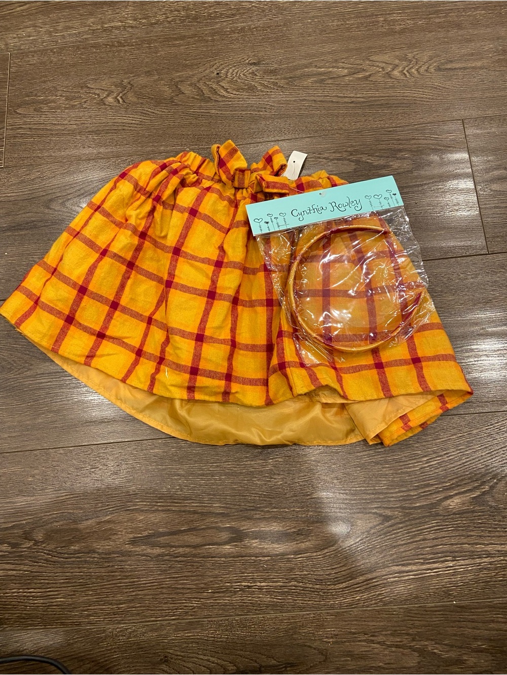 Cynthia Rowley Yellow and Red Plaid Girls' Skirt with Matching Headband